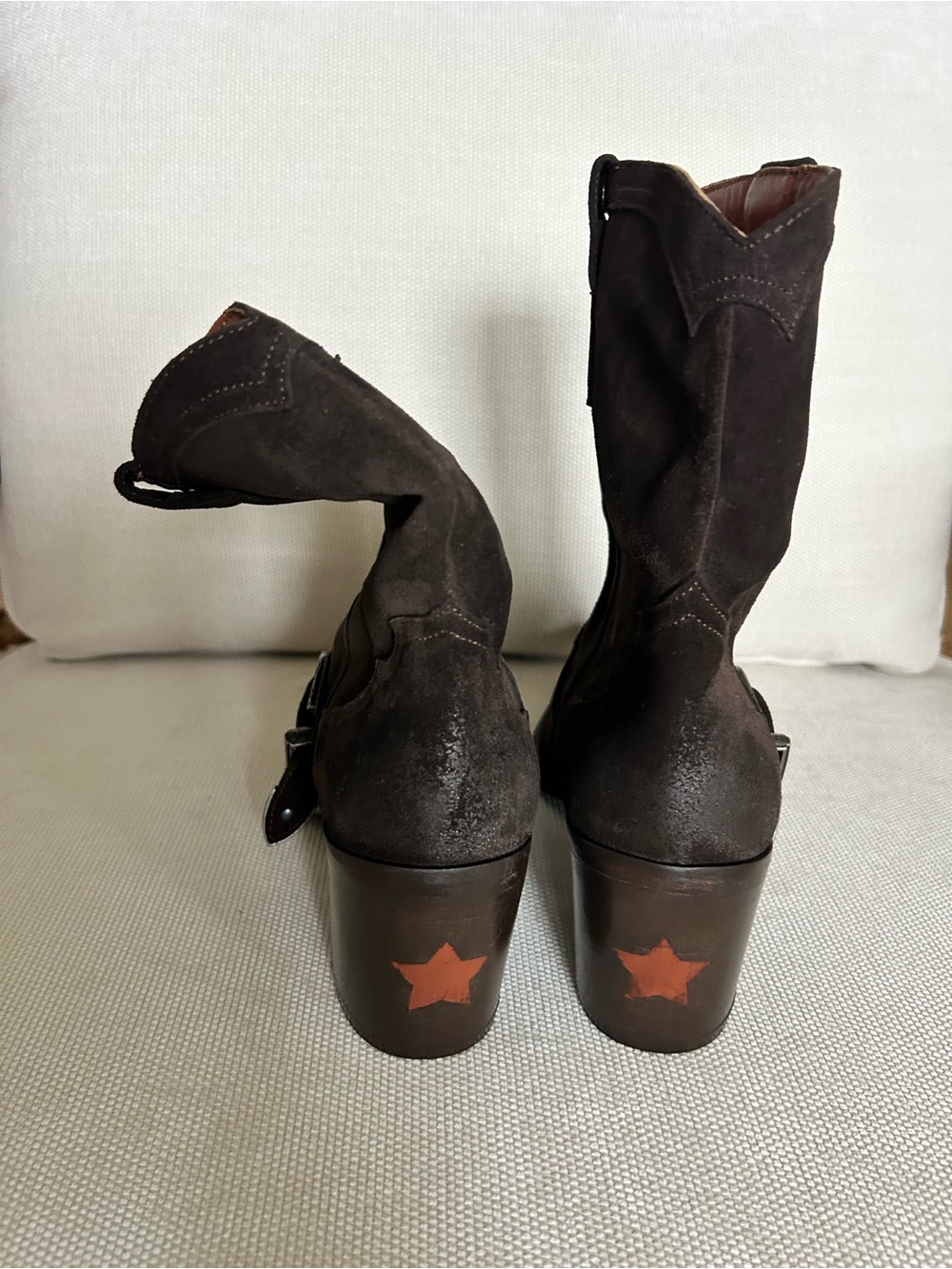 New Free People Lady Lonestar Western Suede Boots - Picture 6 of 9